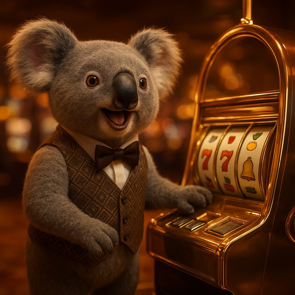 gbaje গেমিং প্ল্যাটফর্মের আলোকময় পরিবেশে আর্কেড মেশিনটির পাশে হাসিখুশি চরিত্র